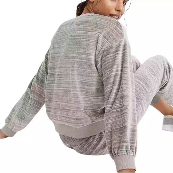 Madewell Velour Space Dyed Gray Slim Jogger 2 Piece Lounge/Travel Set! - Picture 3 of 13